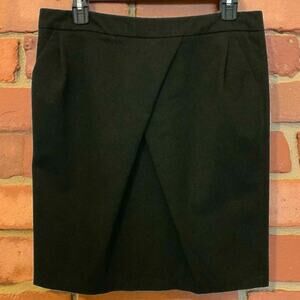 Zara Basic Gray Pinstripe Skirt Tulip Inverted Pleated Large